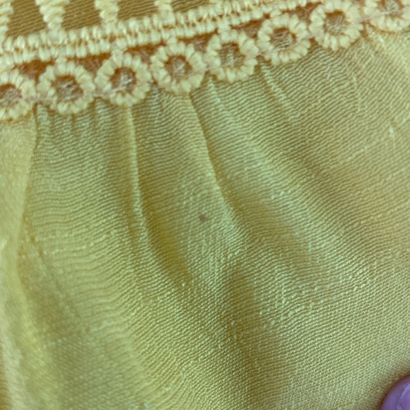 A.U.W. dandelion yellow boho sheer lace blouse - Picture 10 of 17